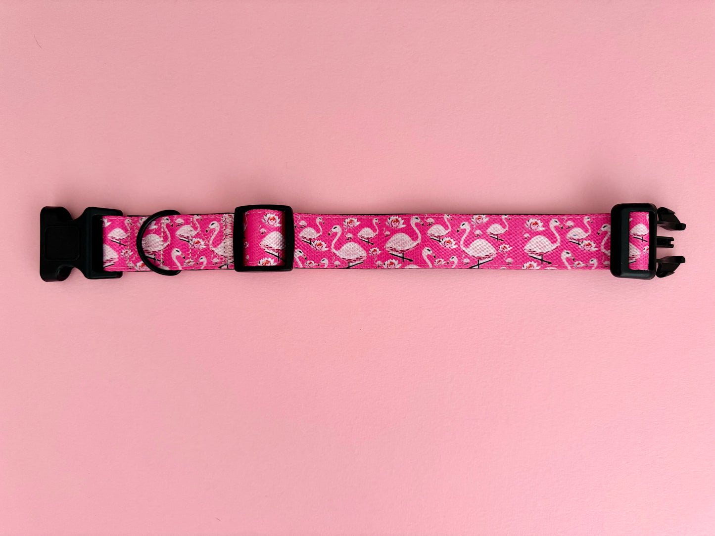 ‘Fancy Flamingo’ webbing collar