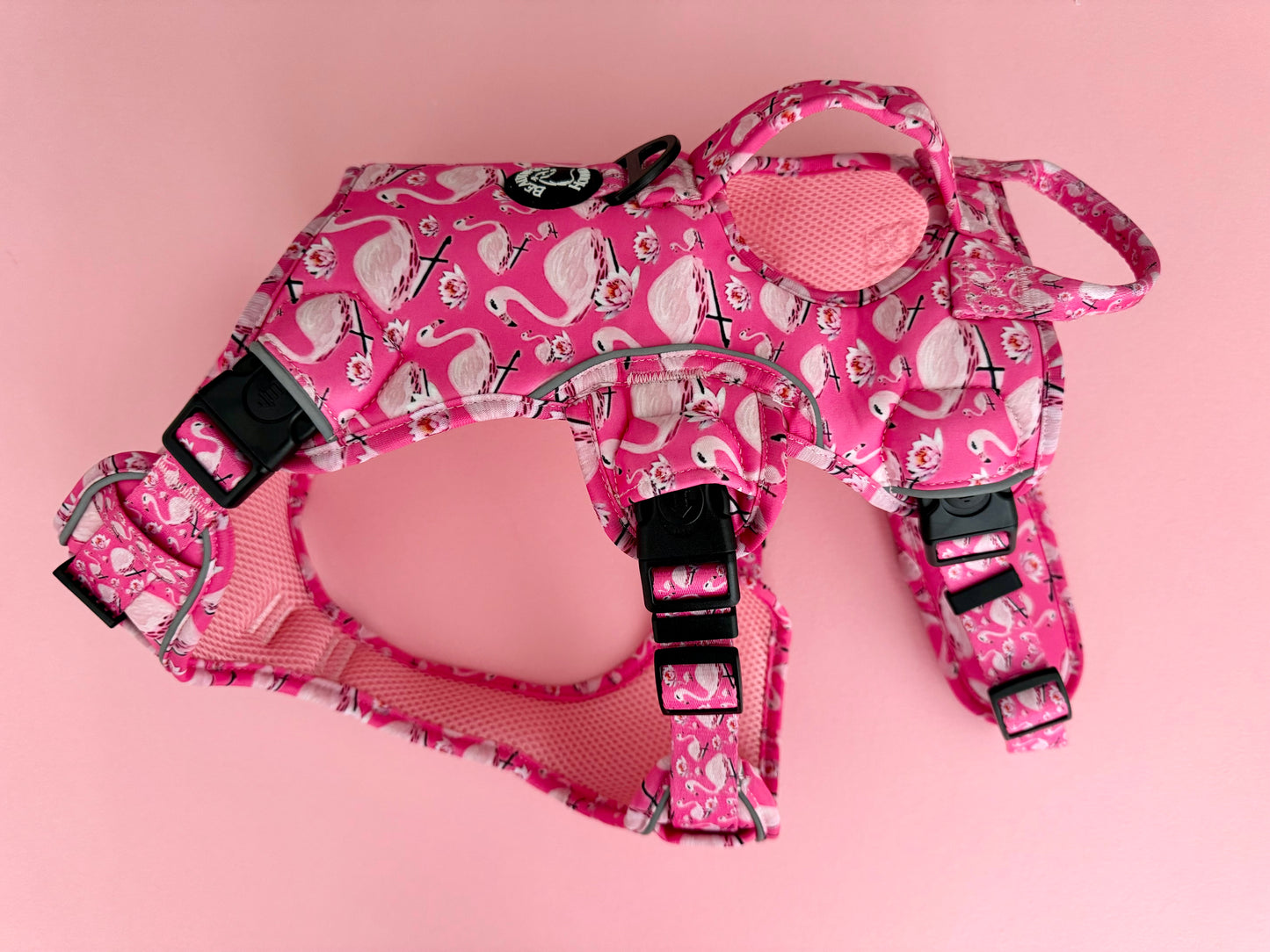 ‘Fancy Flamingo’ 3 point escape proof safety harness